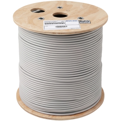 LS전선 SimpleWide 2.1 F/UTP 장거리 PoE 케이블 300m, 단선 그레이 FTP-A-C6G-E1VN-M 22AWG GY