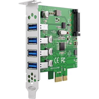 강원전자 넷메이트 USB3.0 4포트 PCI Express 카드, 슬림PC겸용 NM-PU34V